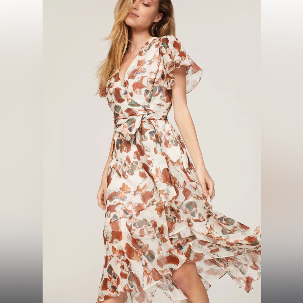 COPY - Tanya Taylor midi watercolor dress Like New size 0